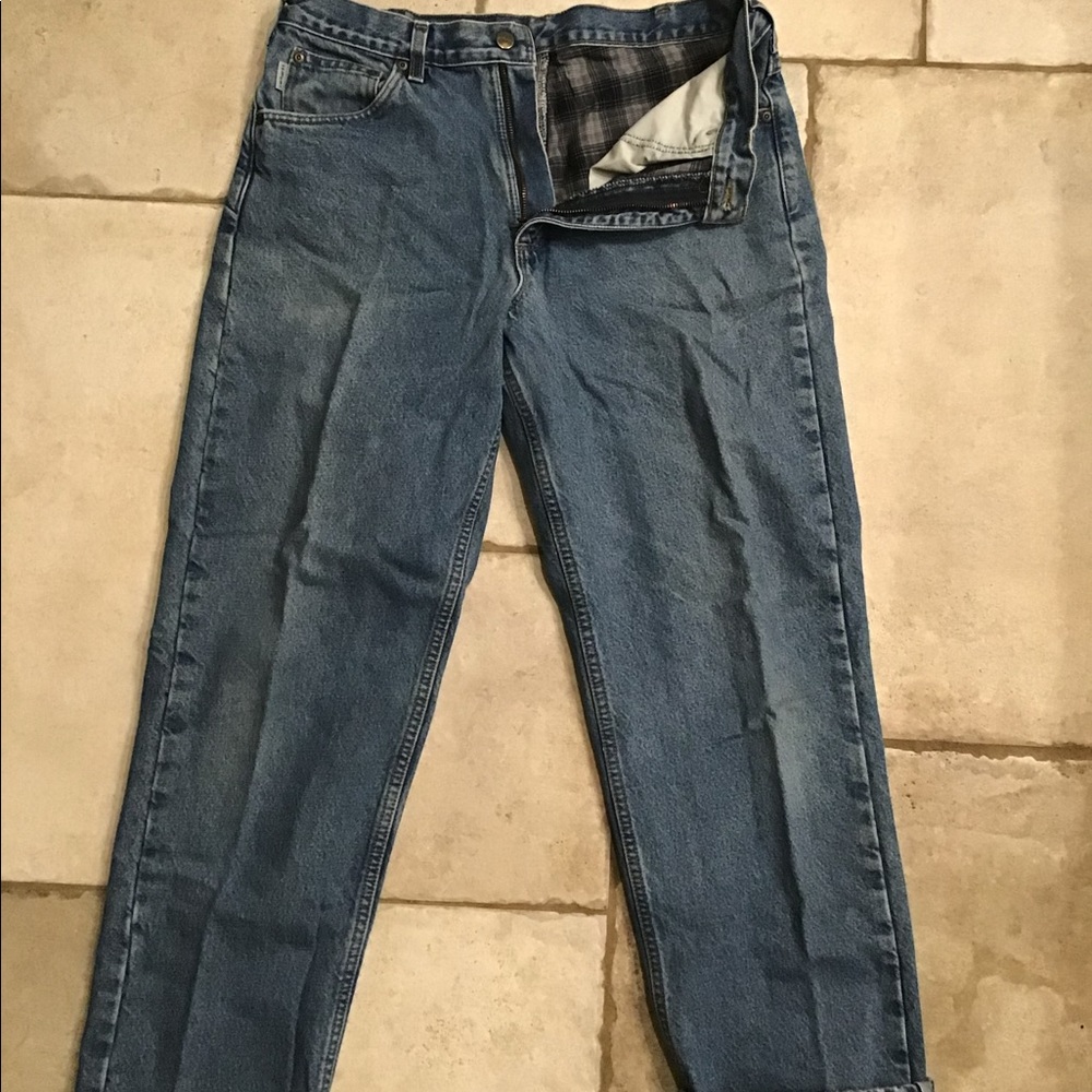 Carhartt B172 Flannel lined straight leg relaxed fit jean. Size 34x32